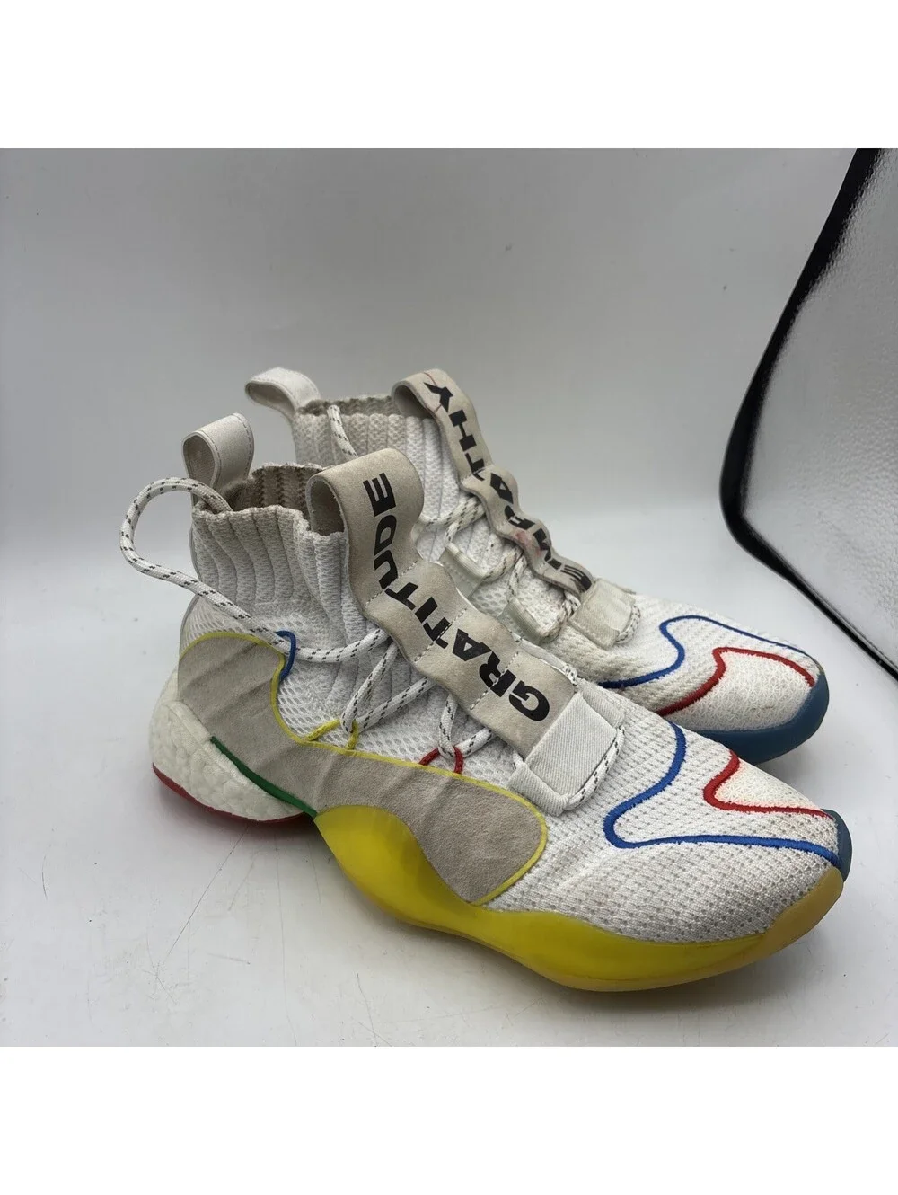 Adidas Crazy BYW LVL Pharrell Williams Off White Multi EF3500 Men's Sz 9